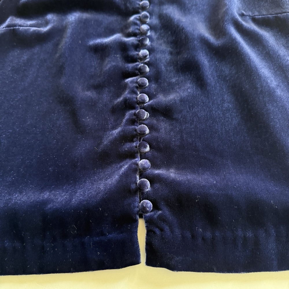 Madewell Womens Navy Blue Velvet Dark Fairy Button-Front Cami Tank Top Size 2 - Picture 5 of 9